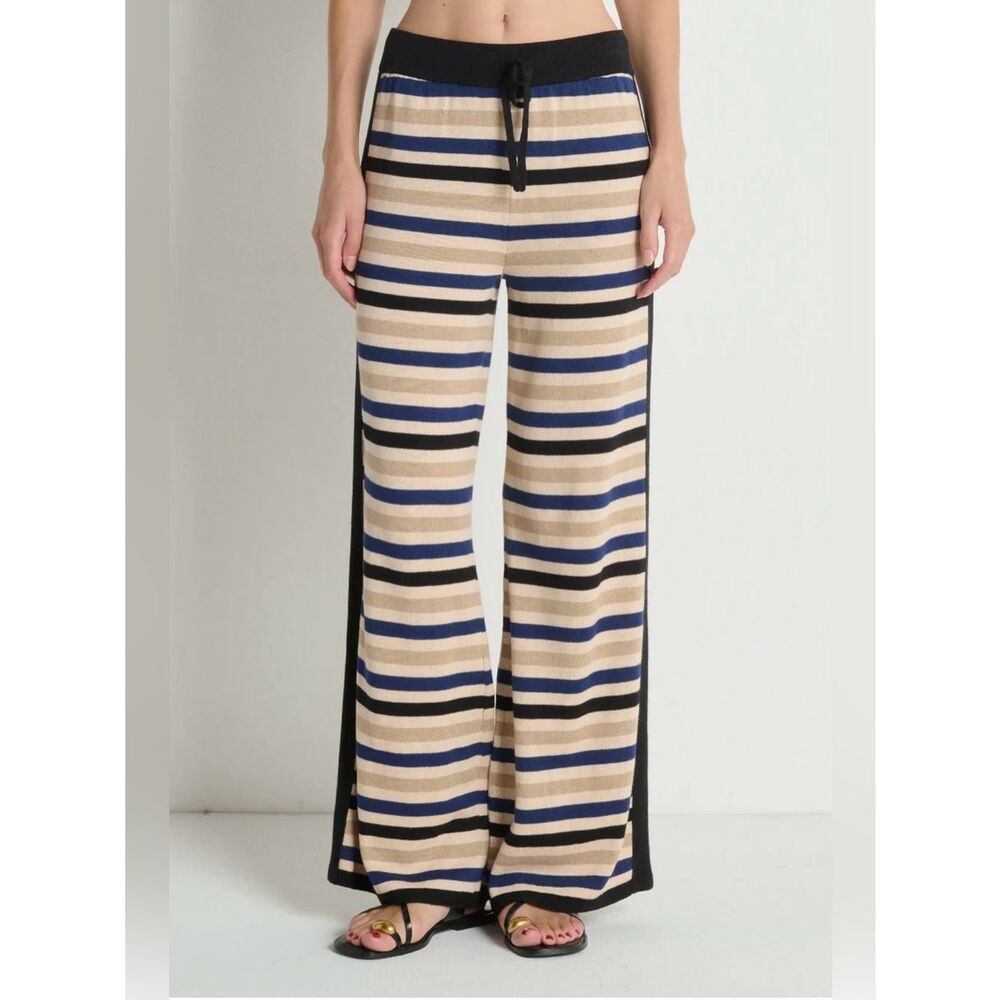 New Nation LTD Jojo Pant Veranda Stripe Wide Leg Knit Lounge Pant Size M